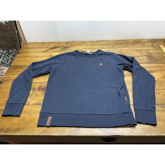 Naketano Sweatshirt Womens Large Navy Blue Crew Neck Pullover Sweater Boho - Picture 1 of 14